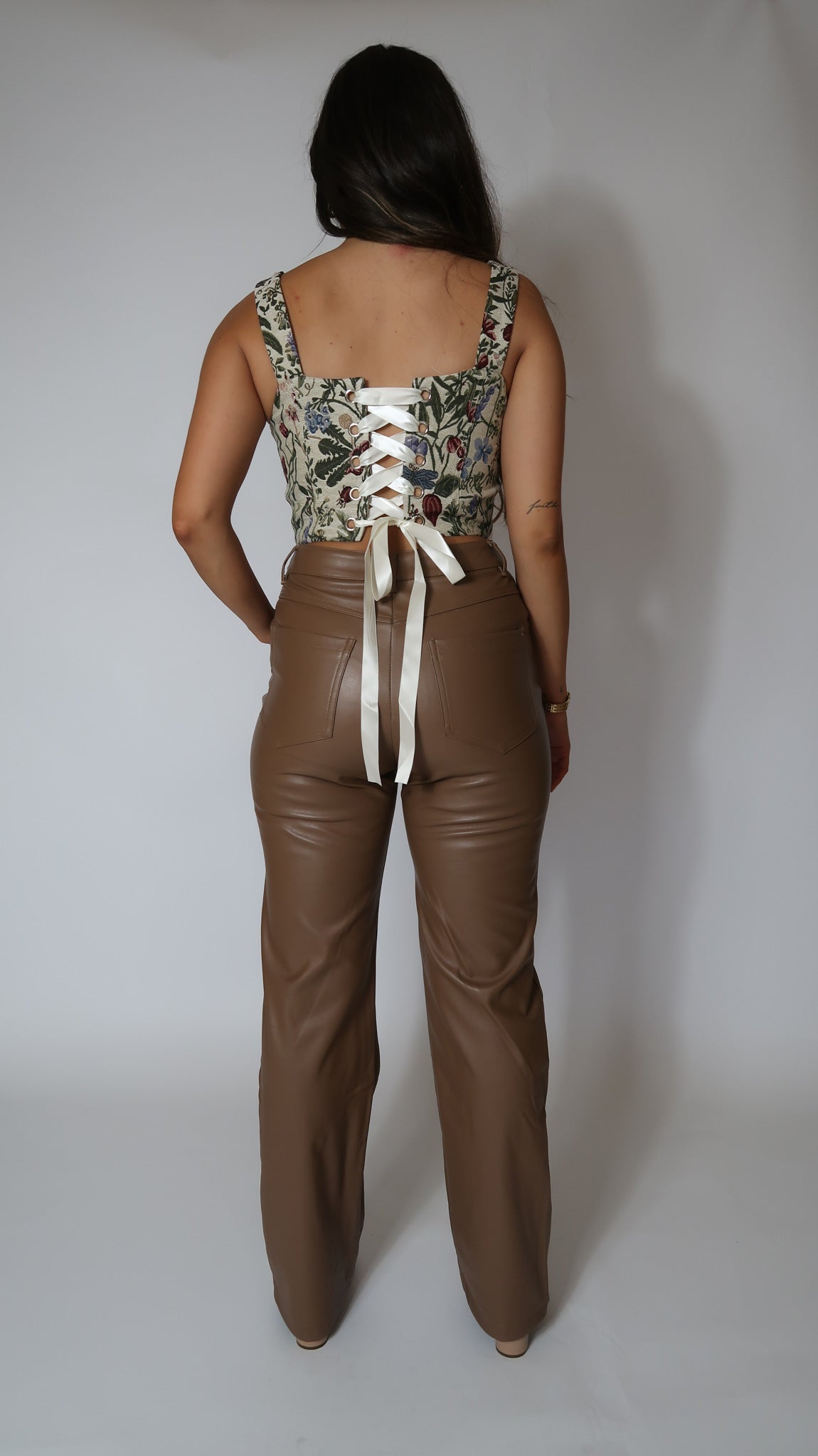 Latte Pu Leather Pants