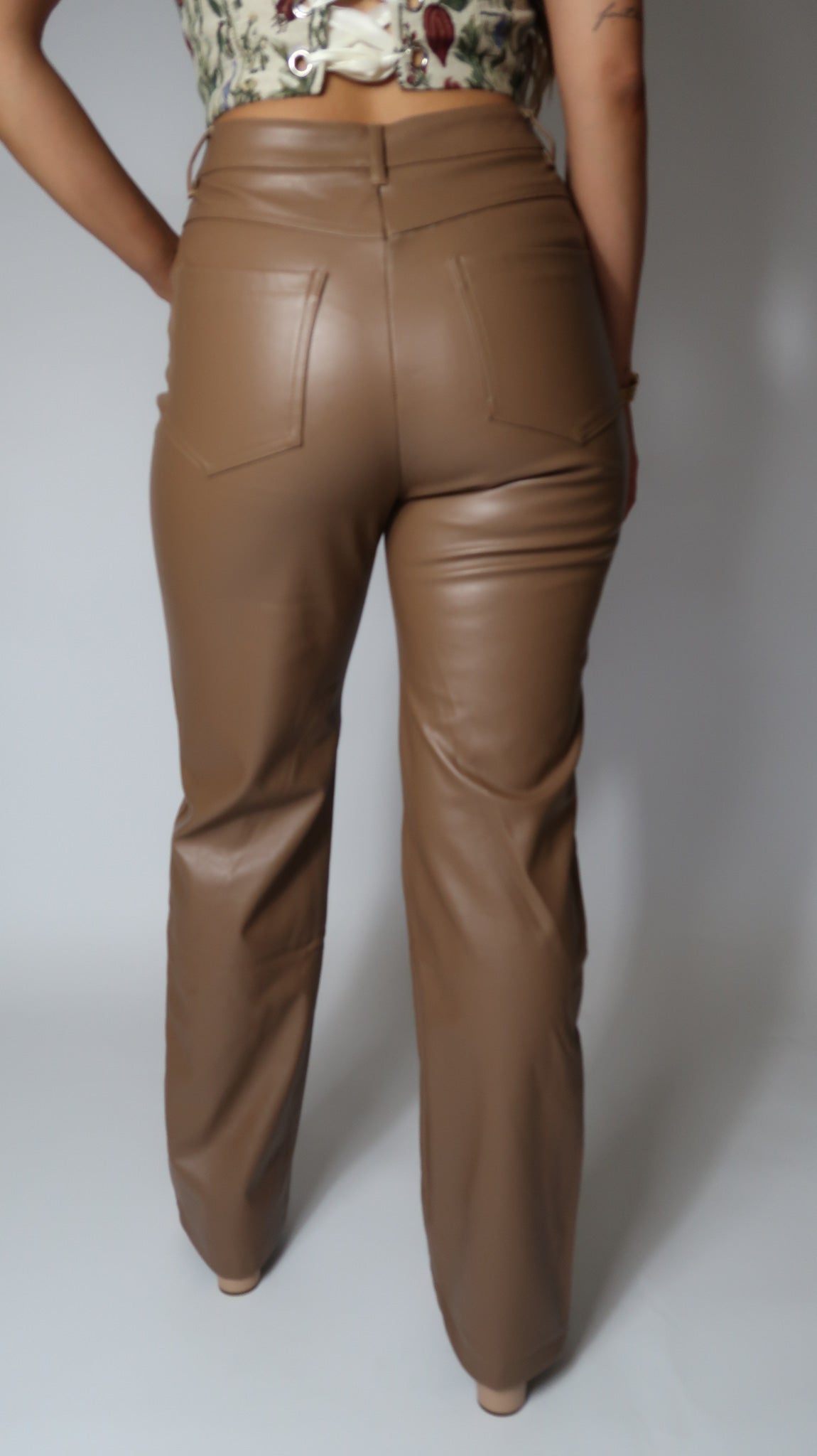 Latte Pu Leather Pants